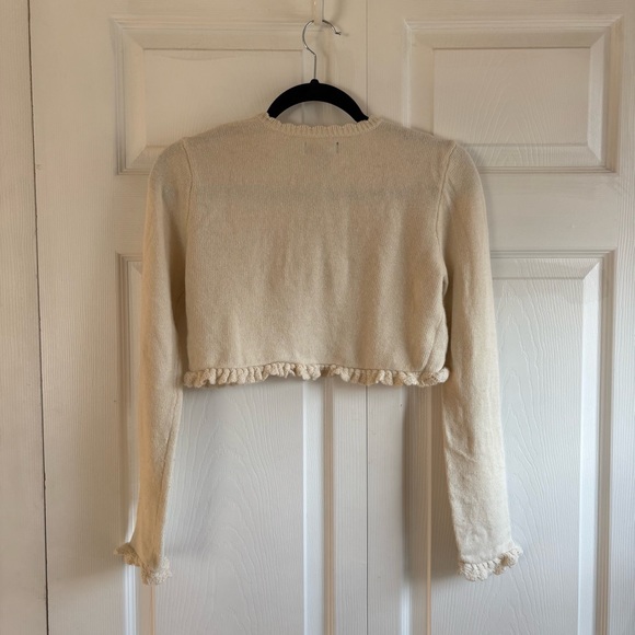 RALPH LAUREN Flower Girl L 12/14 Ivory Wool Bolero Cardigan Wedding Festive Soft - Picture 5 of 8